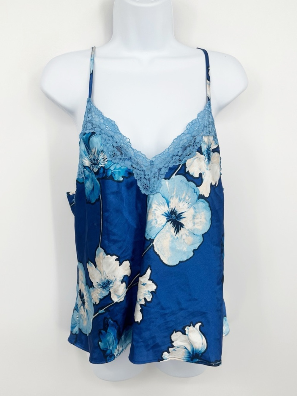 Vintage Y2K Floral Camisole Size Large Lace V Neck Whimsical Coquette
